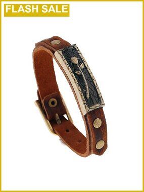 Boho Leather Wrap Bracelet with Buckle Clasp, Handmade Vintage Adjustable
